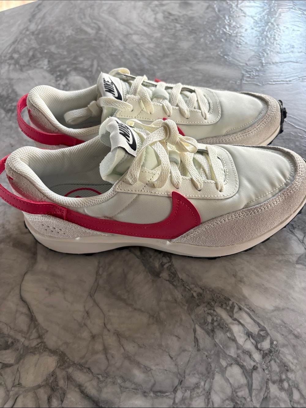 Nike Women’s Retro Runner Sneaker — White with Pink Swoosh
